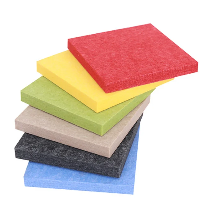 Eco-Friendly Sound-Absorbing Real Pet Felt And Wood Wall Acoustic Slat Panel