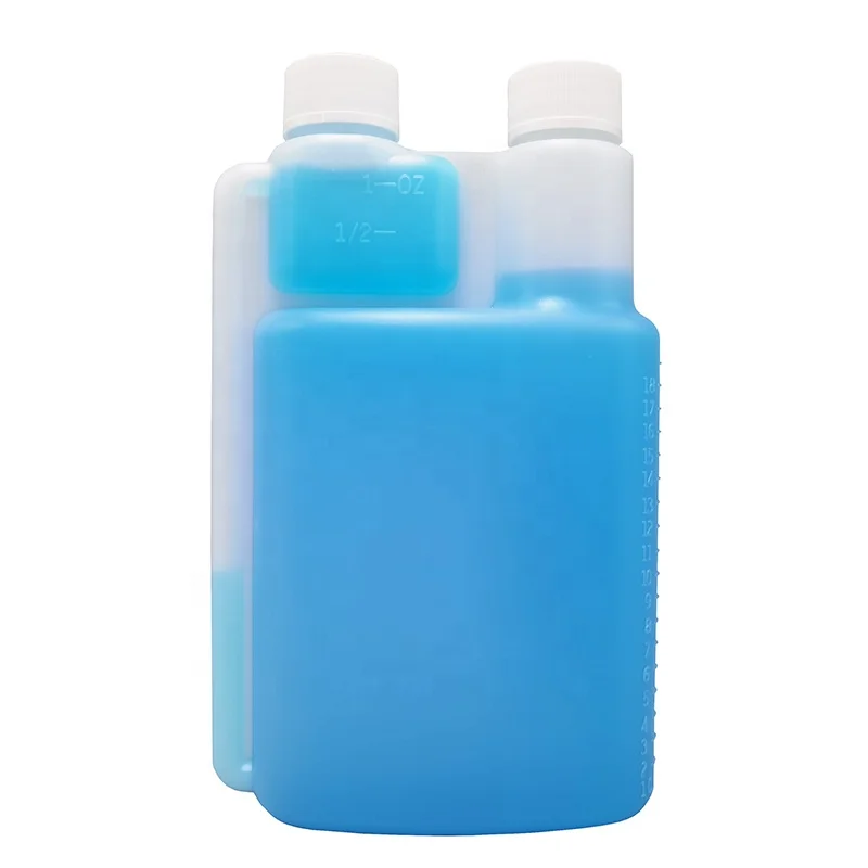 20 унций 600 мл HDPE двойная камера пластиковая стандартная бутылка для жидкого моющего средства для дозирования виски или бренди