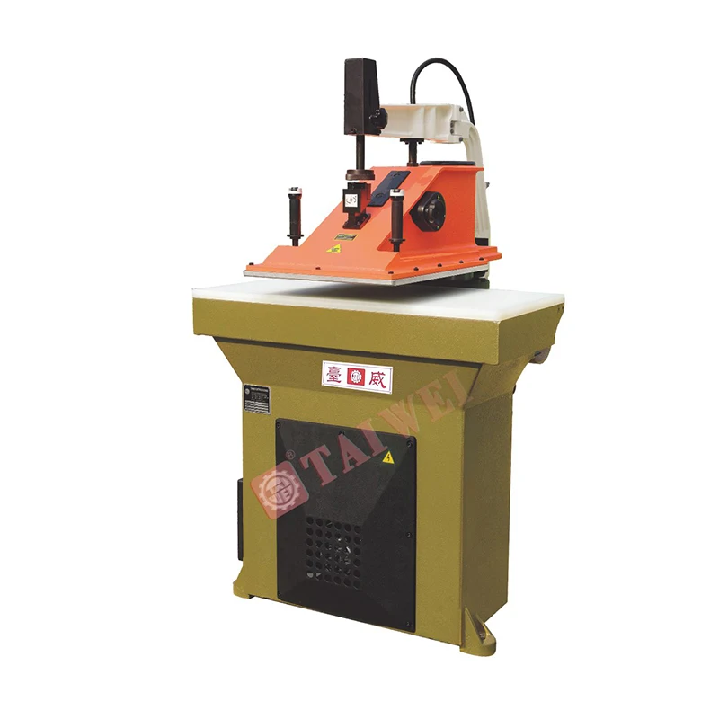 TW9.3s Hydraulic swing arm hat cap  press die cutting machine leather press cutting