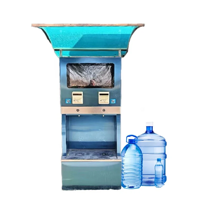 Self service unmanned water dispenser with coin operated RO reverse osmosis community water purifier