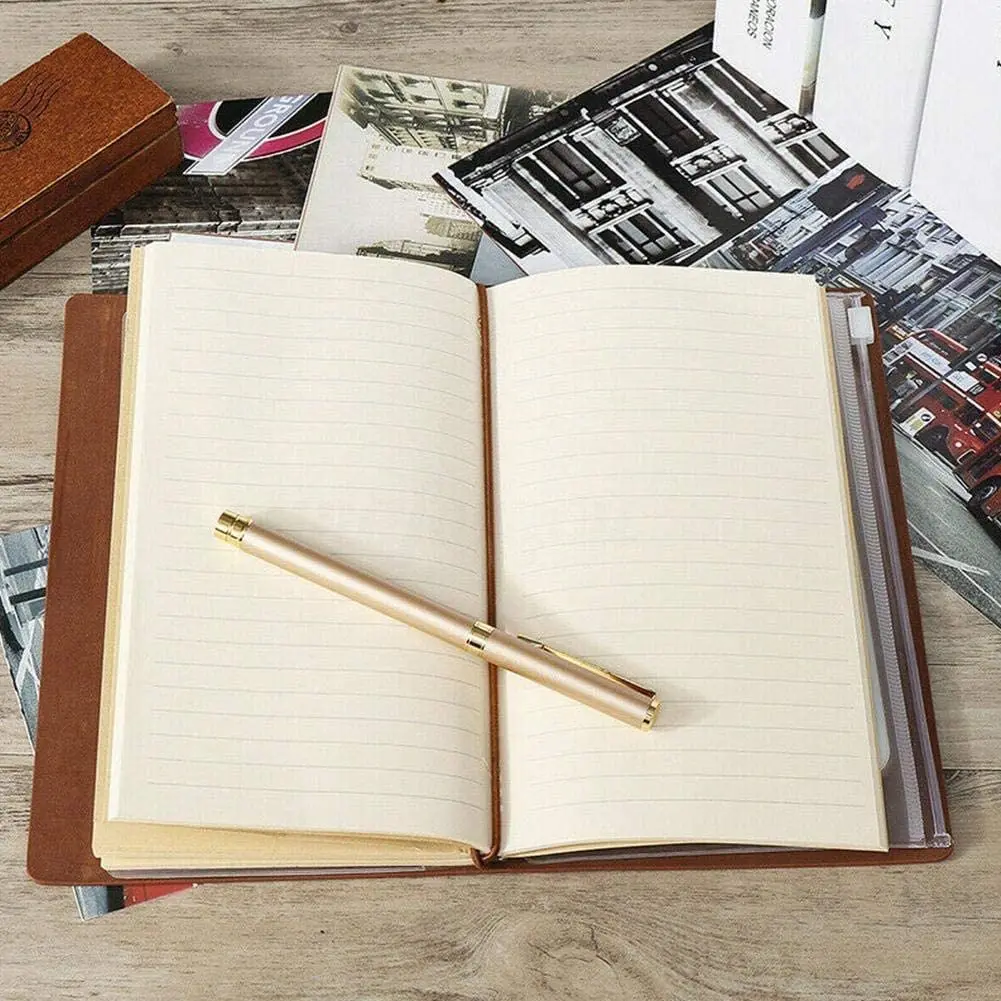 LABON 140 Page Vintage Notebook Anniversary Birthday Travel Journal Gifts Dad Leather Journal
