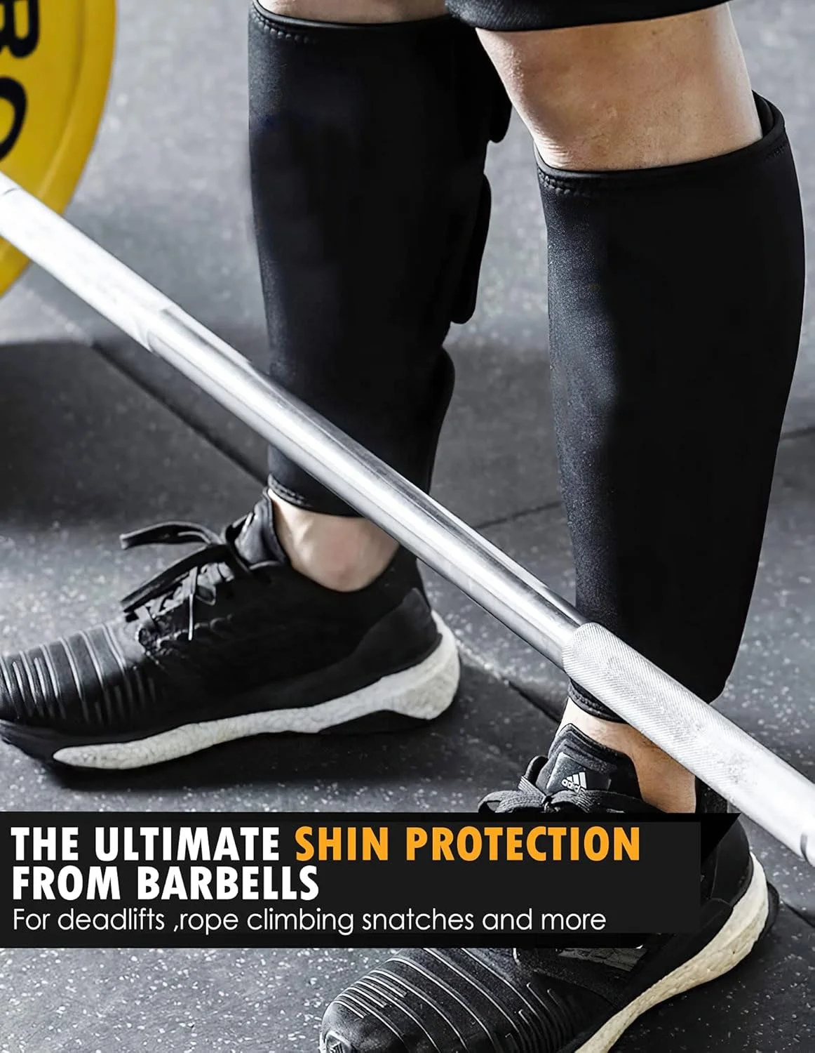 Weightlifting Deadlift Shin Guards, Calf Support Brace 5mm Thick Neoprene shin guard