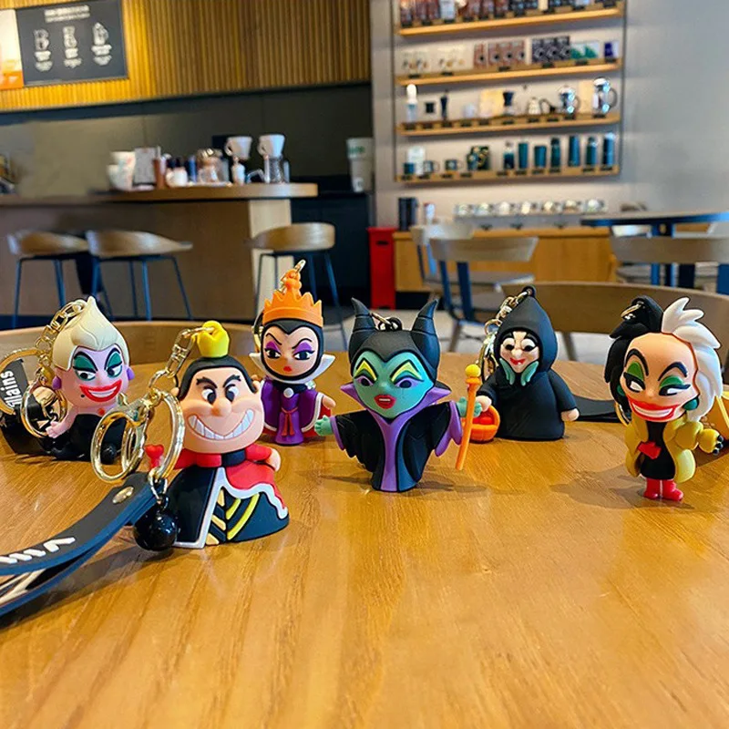 Wholesale New Arrival INS Hot Stoked Creative Cartoon Villain Evil Witch Queen Keychain Halloween  Keyring PVC Doll Key Chain