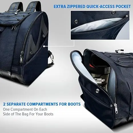 Boot Bag 50L Ski Boots and Snowboard Boots Bag Excellent for Travel with Waterproof Exterior & Bottom for Men Women and Youth