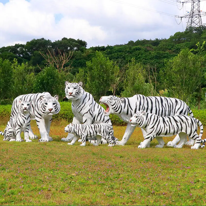 Fiberglass Figurine Factory price life size safari animal Dinosky lion statues props for jungle theme birthday party decoration