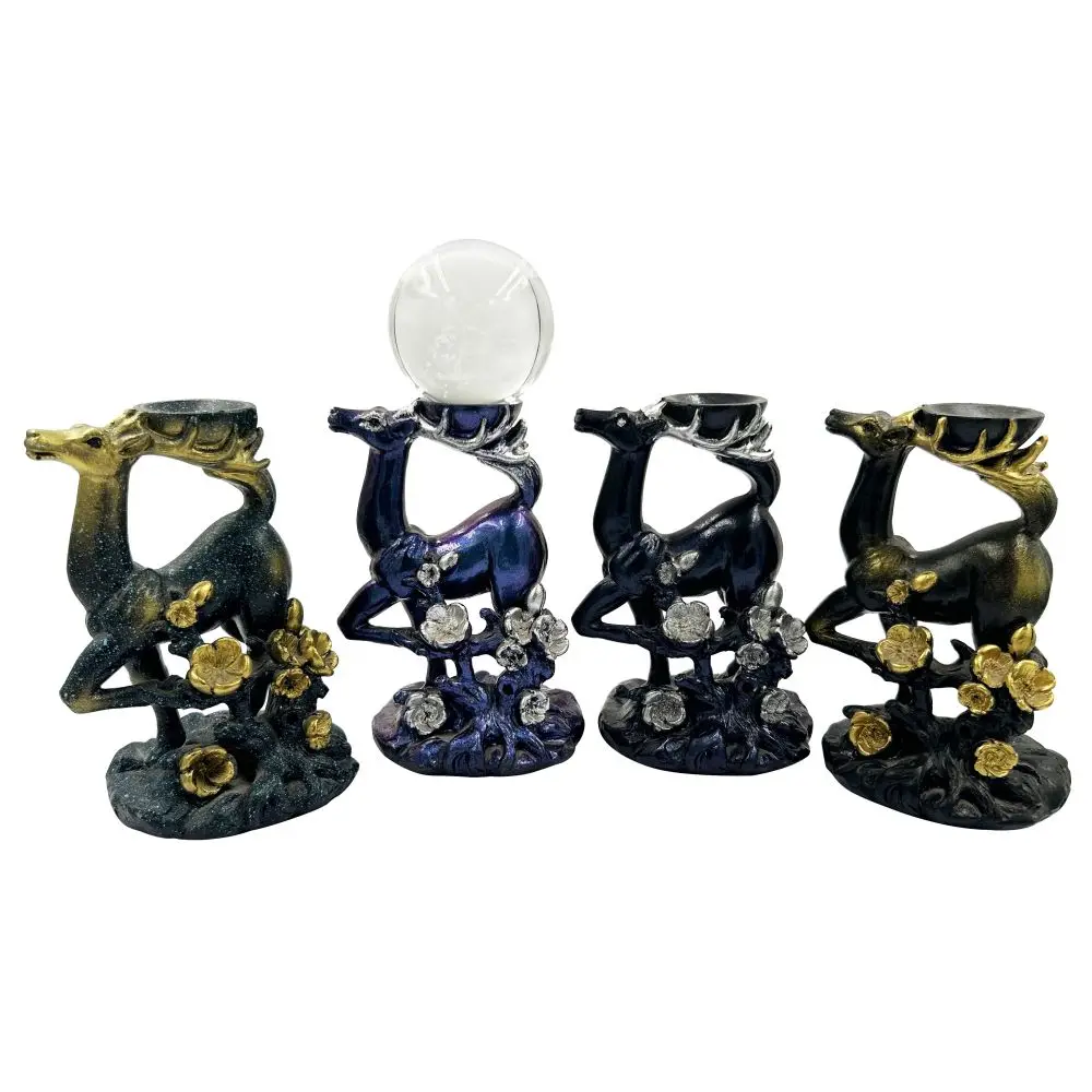 Personalized Home Crystal Ball Base Desktop Decoration Handmade Painting Resin Crafts 3D Sika Deer Decoration