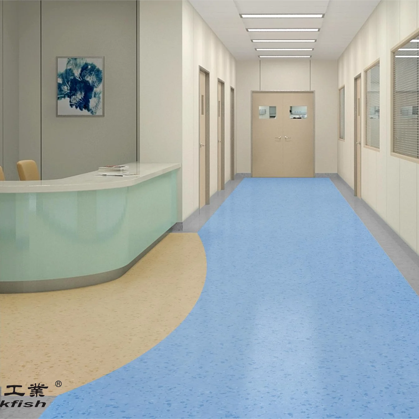 anti bacterial hospital operating room clean room vinyl pvc flooring tile heterogeneous vinyl flooring