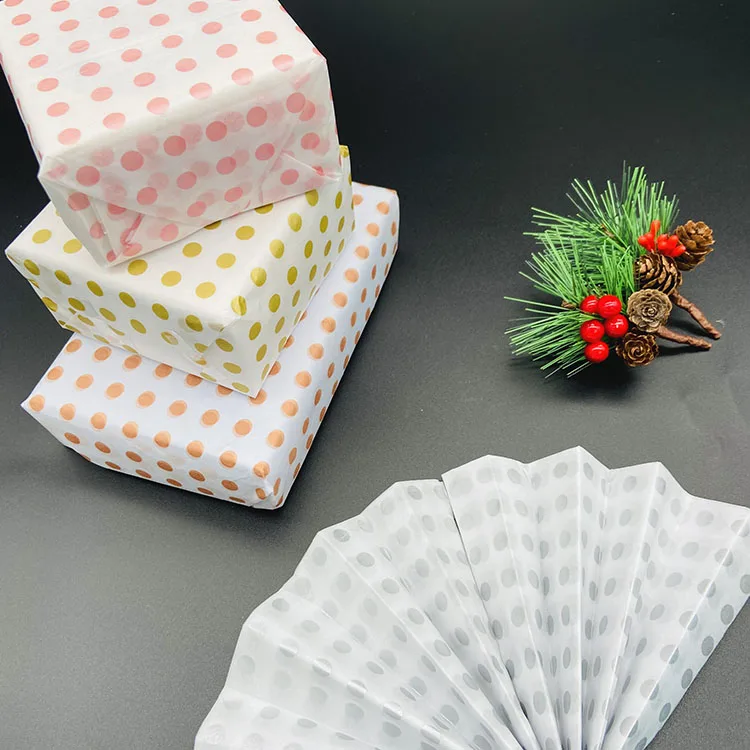 Good Price Wholesale Luxurious Eco-friendly Scented Polka Gold Rose Silver Dot Acid Free Tissue Paper for Candle