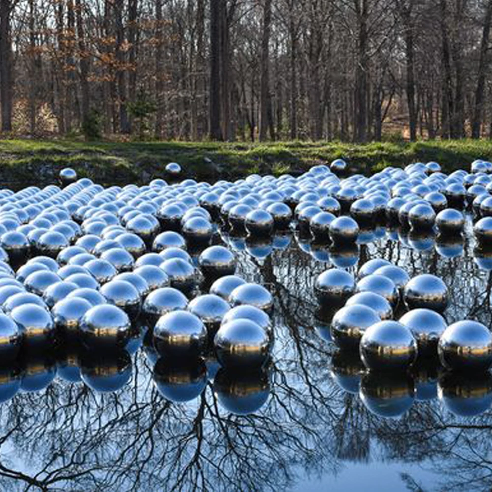Outdoor Mirror Polished Hollow Decoration Round Sphere Decorative Garden Water Floating Glowing Gazing Stainless Steel Balls