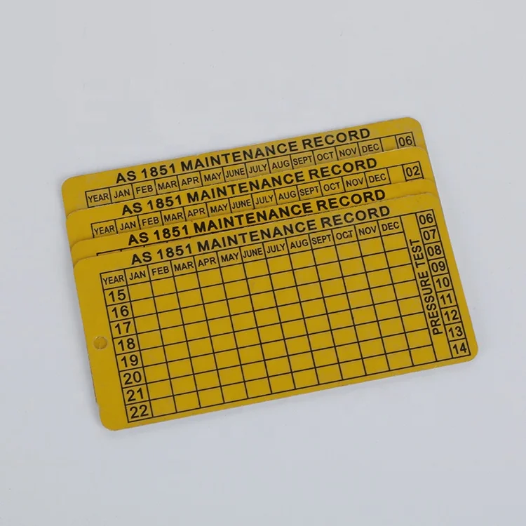 Customized Heavy Duty Aluminum Fire Extinguisher Tags Metal Printed Inspection Tags Metal Nameplate