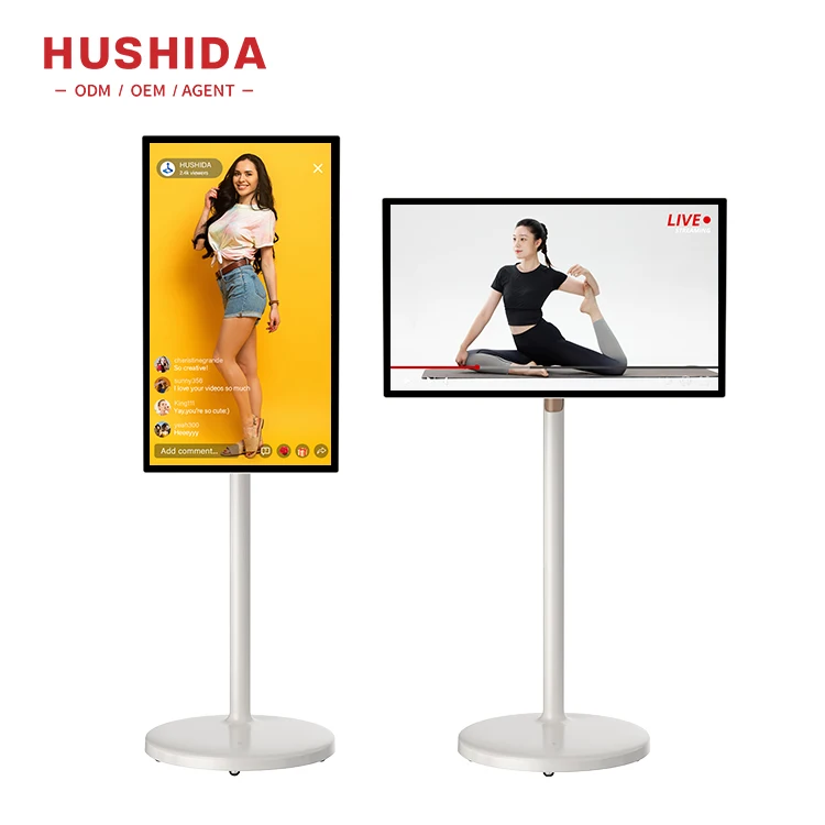 Mobile Portable Advertising Display Stand By Me Smart Tv 32 Inch Display Portable Screen