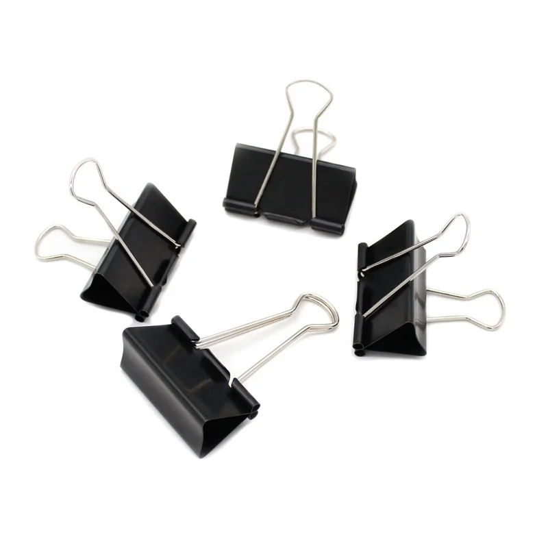Professional Manufacture Metal Logo 1.6 Inch  Binder Clips Paper Clip For School And Office
