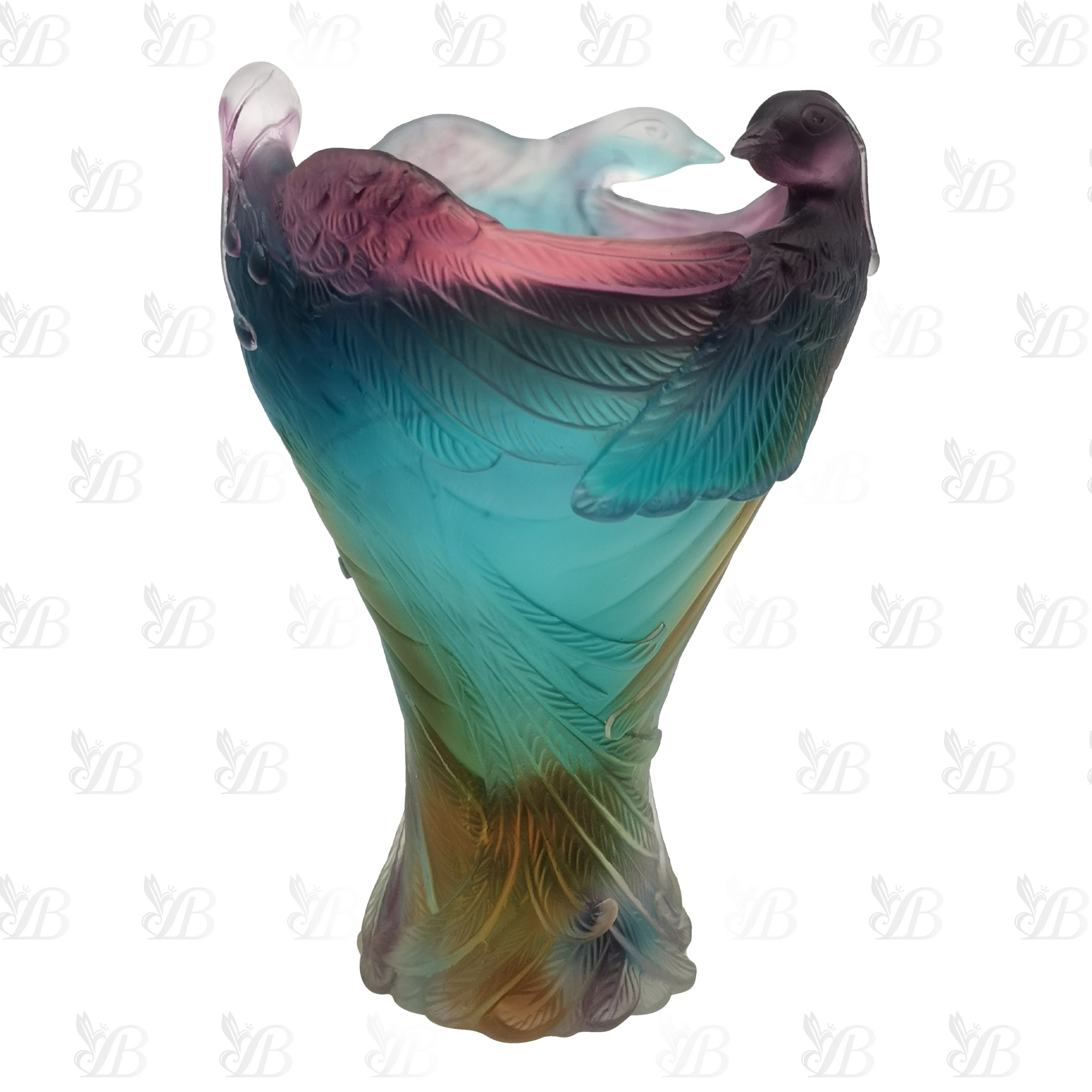 2021 Latest high grade Daum style crystal bird incense burner for home decoration wedding hotel or office