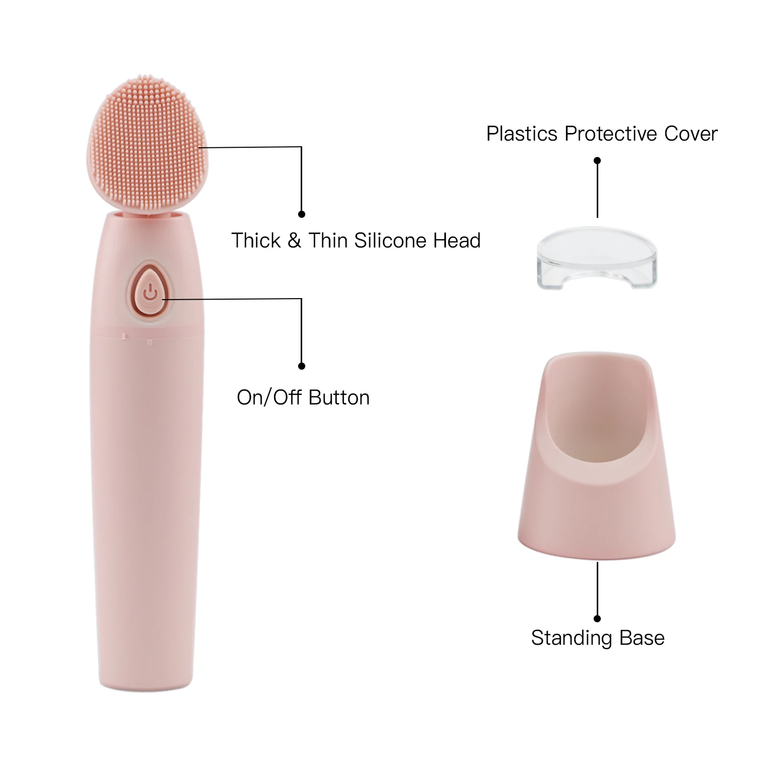 Global Custom Deep Pore Cleansing Face Cleansing Brush Silicone Exfoliation Ultrasonic Silicone Facial Sonic Cleansing Brush