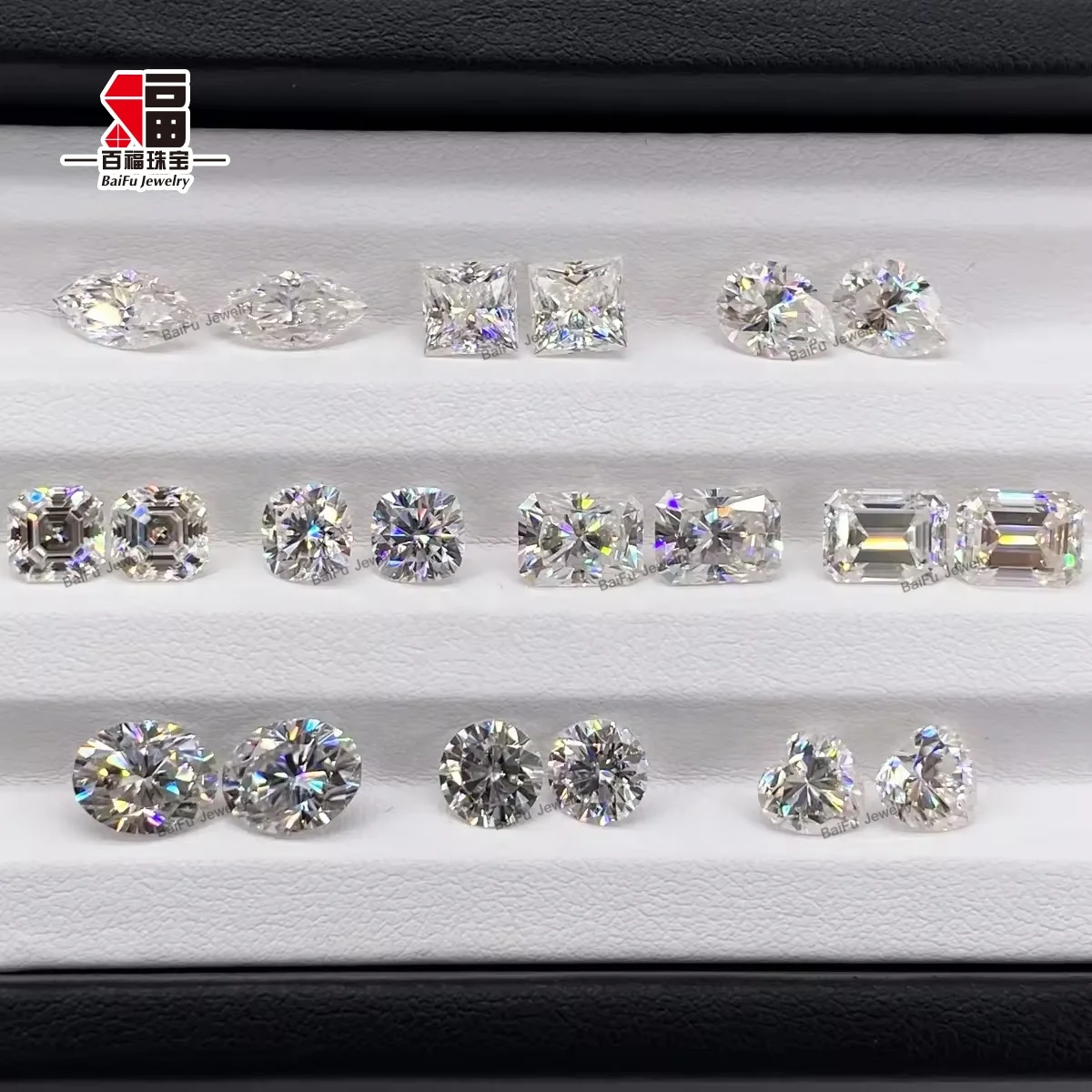 Baifu Jewelry wholesale price DEF VVS white step cut rectangle moissanite
