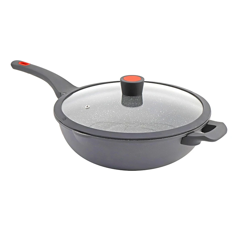 32cm die casting aluminum marble induction wok