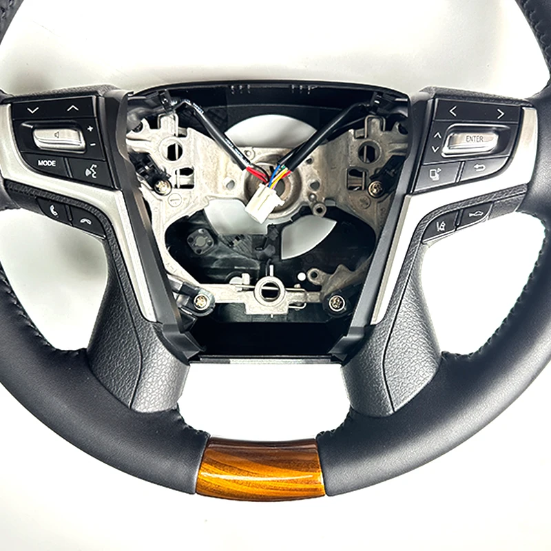 Red Peach Wood Leather Steering Wheel for Toyota Crown Camry Corolla Rav4 Prius Yaris 4Runner Alphard LEXUS LX570 LX470 GX460