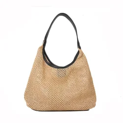 Women Leaky Cool Woven Bag Lightweight Messenger Bags Fashion Trend 2023 New for Ladies to Use Female Bags Knit String