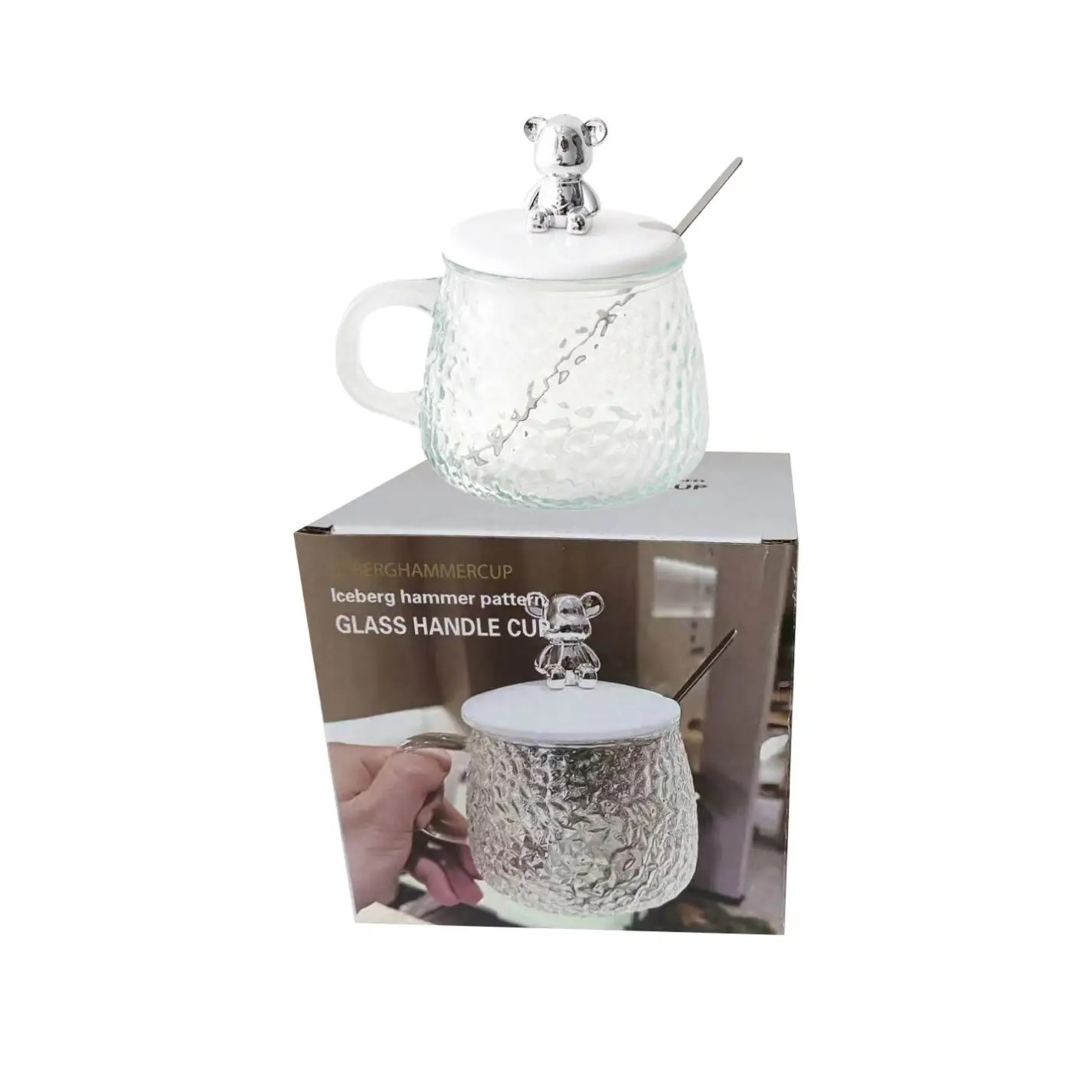 High Aesthetic Creative Bear Water Coffee Cup Office Home Mug With Lid And Spoon