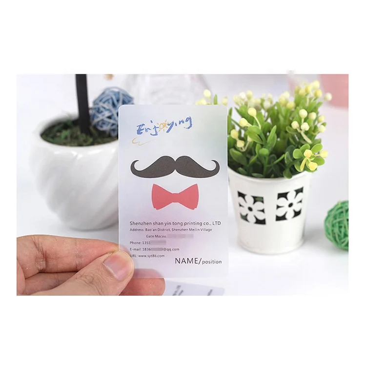 Печать карт открытка прозрачная высококачественная индивидуальная визитная карточка трафаретная печать из ПВХ пластиковая