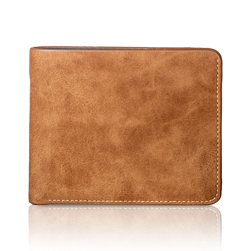 Fashionable real leather customize photo frame business card holder case  men slim bifold wallet