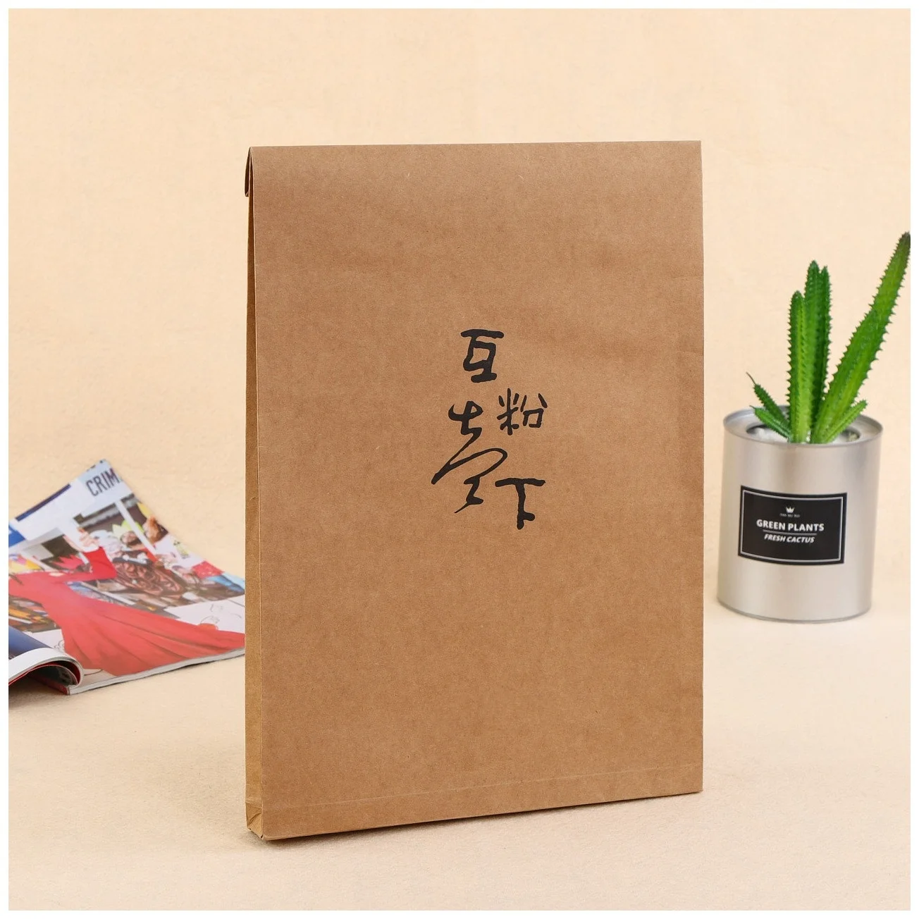 Flat bottom stand up pouch kraft paper envelope  mailing bag for clothing