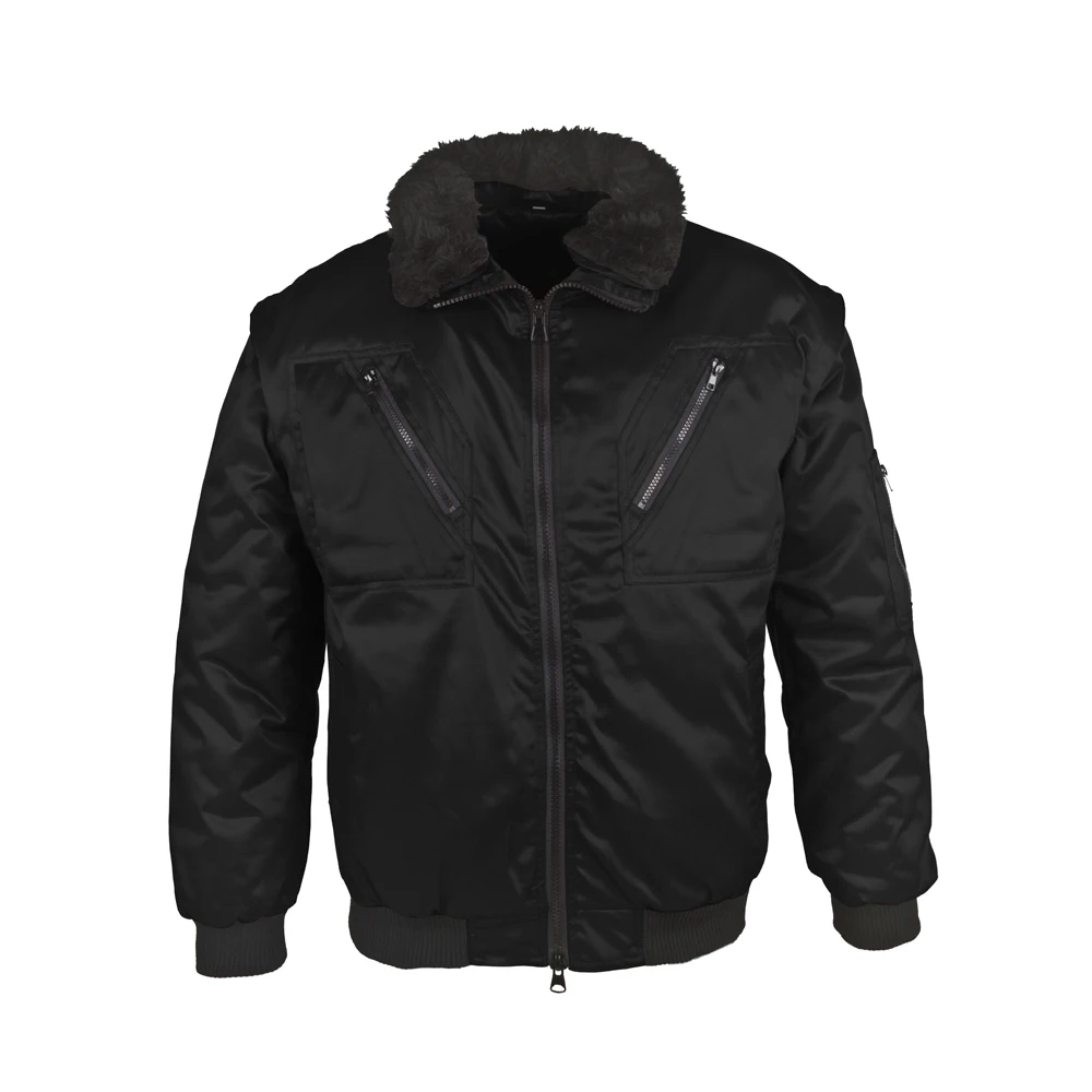 Customization Cheap winter workwear fur lining pilot coats red men 3in1 bomber jacket