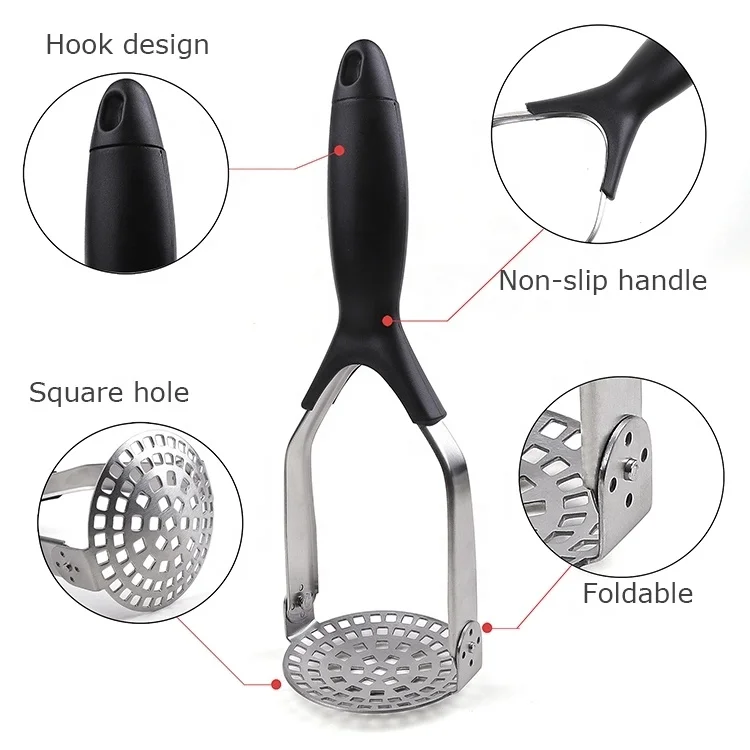 Wholesale Factory Manual Stainless Steel Potato Presser Professional Meat Potato Masher