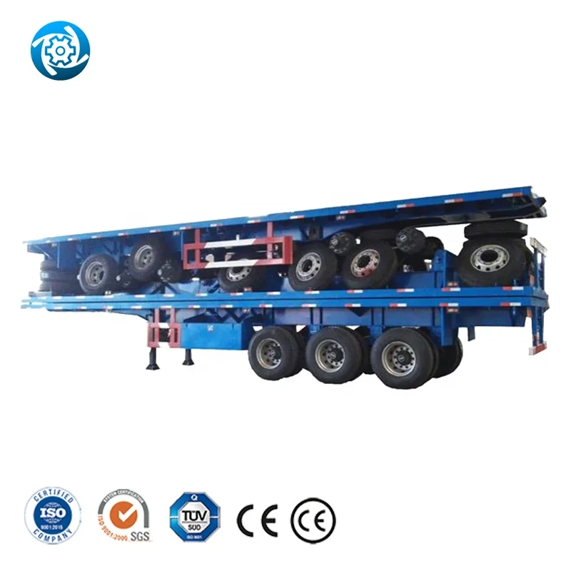 3 Axle Skeleton Fuel Tanker Car Carrier Lowbed Semi-Trailer Side Wall Flatbed Container Truck Flat / Low Bed Semi Trailer