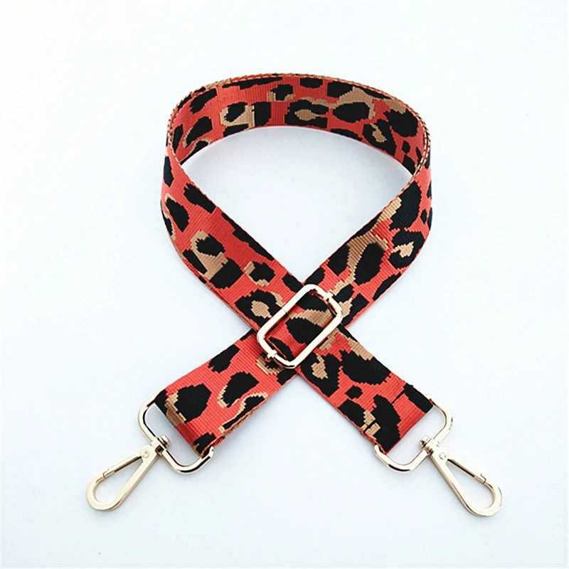 Fashion 3.8 cm Width Leopard Printing Designs Adjustable Crossbody Shoulder Straps Detachable Purse Bag Straps with Hook