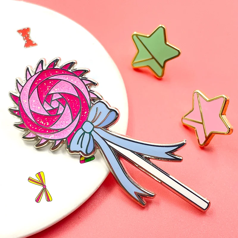 Free Design Hat Pins Small Soft Hard Enamel Custom Lollipop Button Pins Thanksgiving Epoxy Magnet Lapel Pins for Clothes