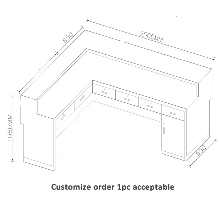 Индивидуальный дизайн L-образный белый офис медицинская клиника Парикмахерская стойка регистрации салон