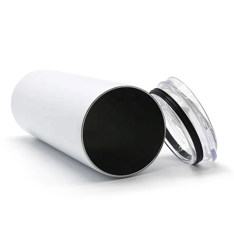 
20oz/600ml White Stainless Steel Tumbler with Straw & Lid 