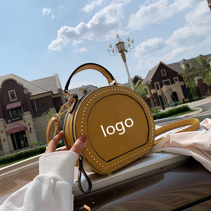 Новинка 2021, сумка на одно плечо NY в стиле ретро, маленькая круглая сумка с заклепками, сумка в иностранном стиле
