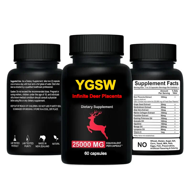 Private label Vegan Gummy Hair Skin Nails Multivitamin Supplement Infinite Deer Placenta Softgel Capsules