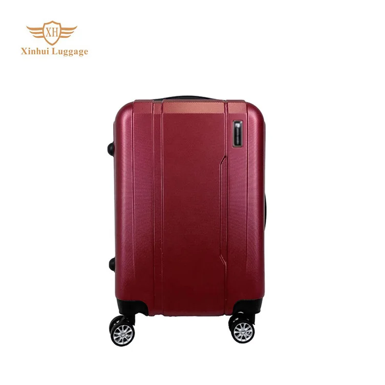 Newest design carry on baggage bag 4 wheels red travel trolley  pc luggage suitcase