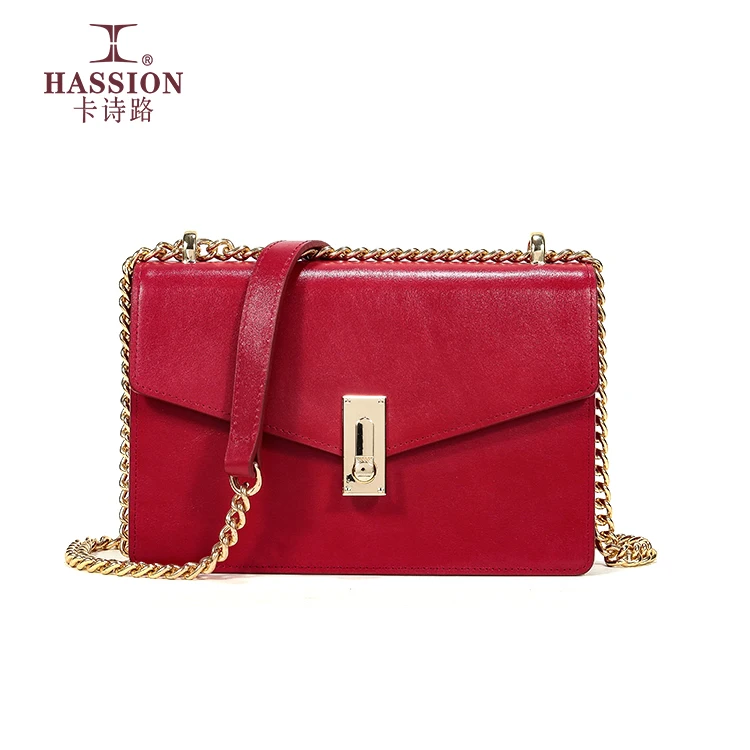 Factory OEM/ODM New Red Genuine Leather Women leather purse Shoulder Bag Cartera De Mujer Private Label Vegan Leather Handbags