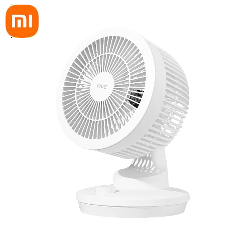Original Xiaomi FIVE Air Circulation Fan Wide-Angle Air Supply 3D Circulating Wind Natural Breeze 3 Gear Adjustable Desktop Fan