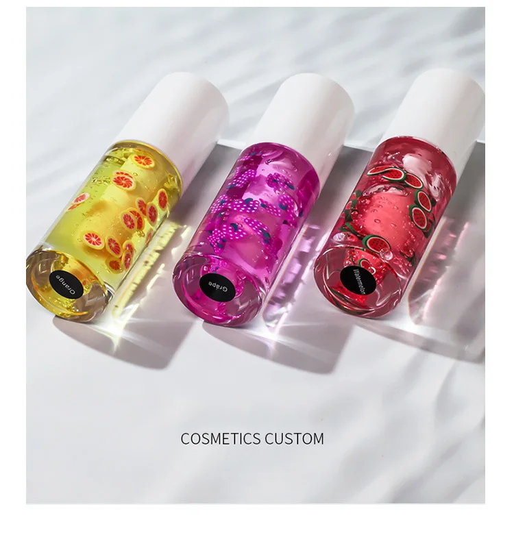 New Goods Transparent Cute Liquid Lip Gloss Clear Natural Color Fruit Flavor Plumper Fruit Glow Lip Oil Lip Plumping Gloss