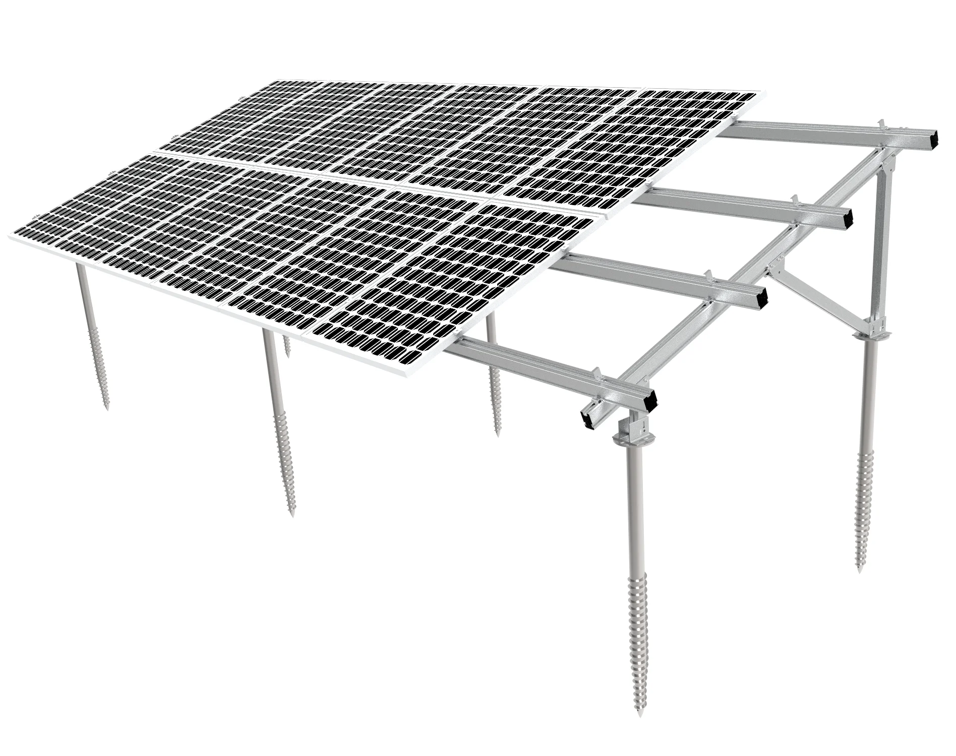 CFS clenergy hardware metal solar bifacial vertical ground mount for installing screw svstem rack system