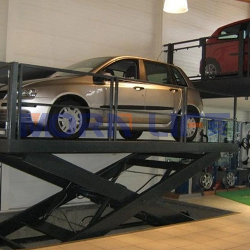 MORN customized underground garage car scissor lift vehicle single deck basement stationary car parking lift for sale
