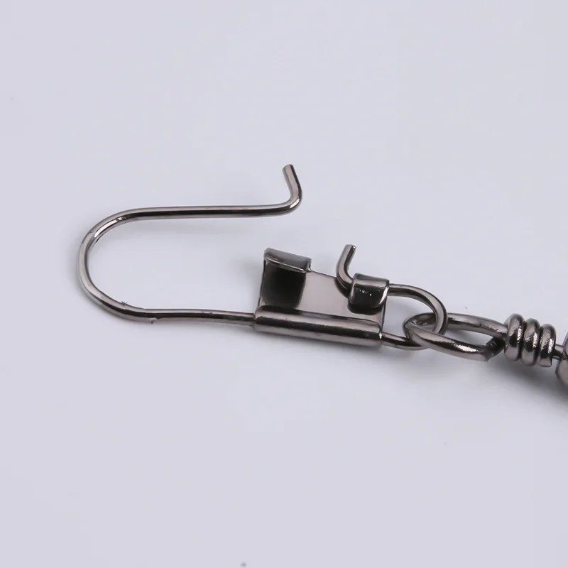 Fishing Accessories Tackle Fishing Connector Snap Swivels Rolling Ball Bearing Barrel Swivel with Safety Snap Connector