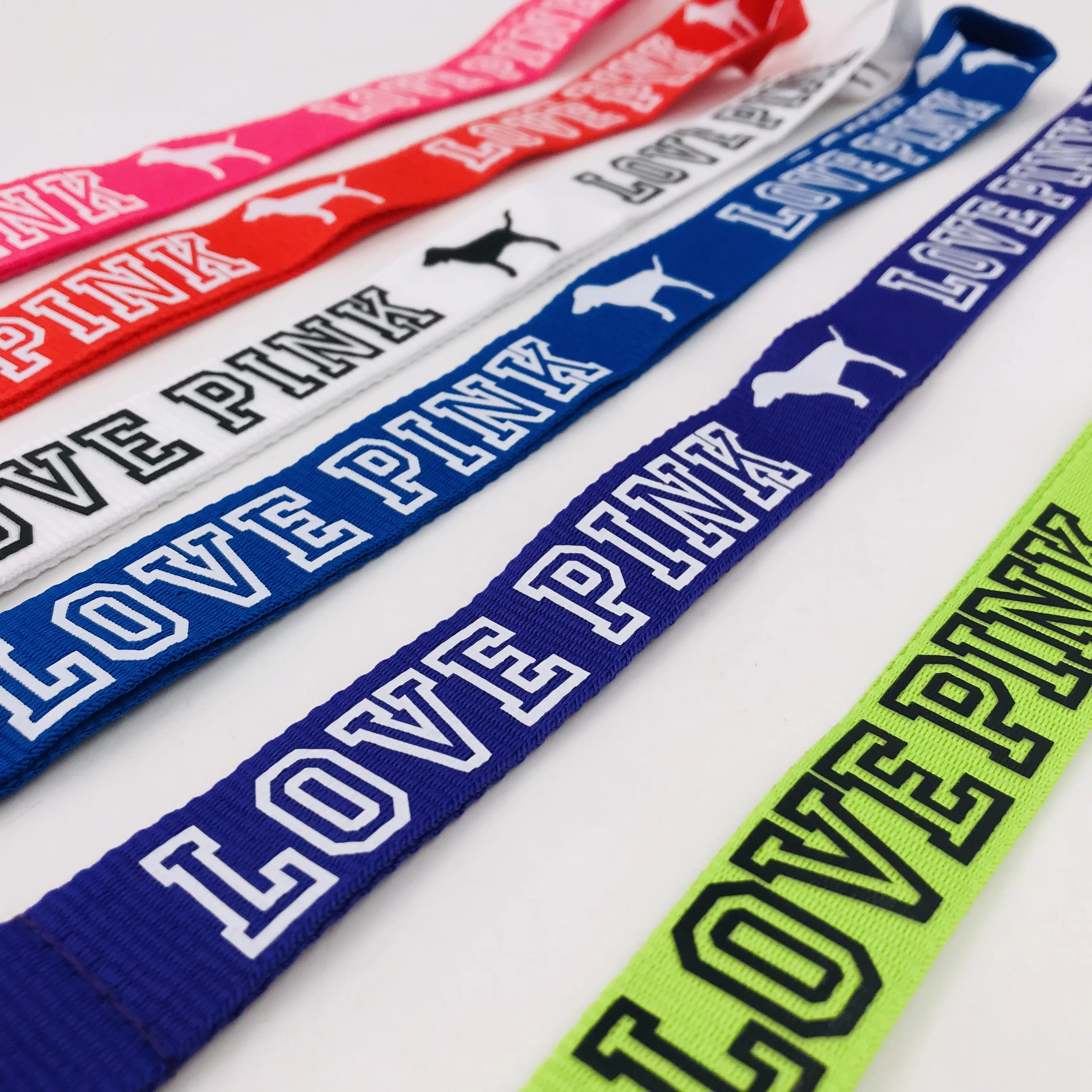 Customized pink Lanyards in Bulk Screen Printing Brand Name Lanyards