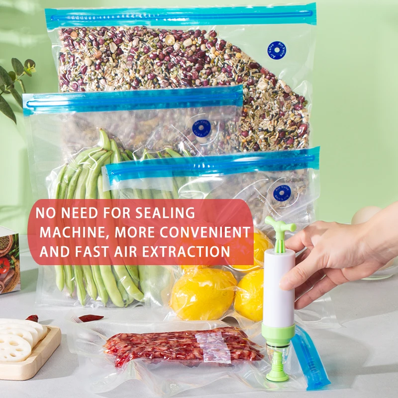 Food Package Biodegradable Clear Bags For Package Plastic Pouch Vacuum Bag For Clothes With Pump