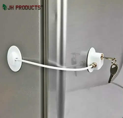 Factory wholesale 2 pack refrigerator door locks with 4 keys white