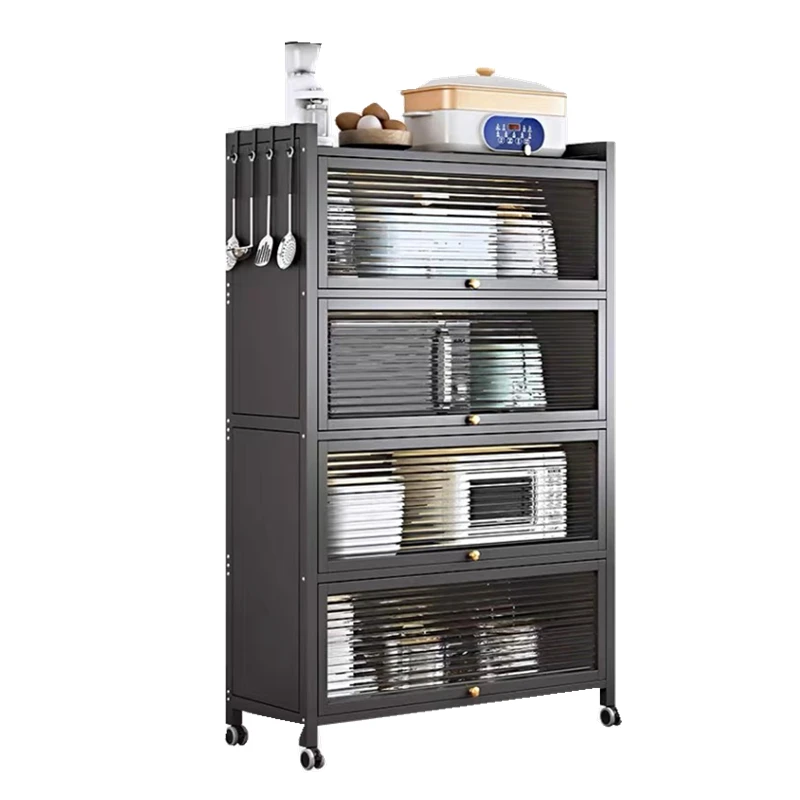 Matte Grey Custom Kitchen Cabinet Metal Steel Kitchen Storage Cabinet Design Kitchen Furniture