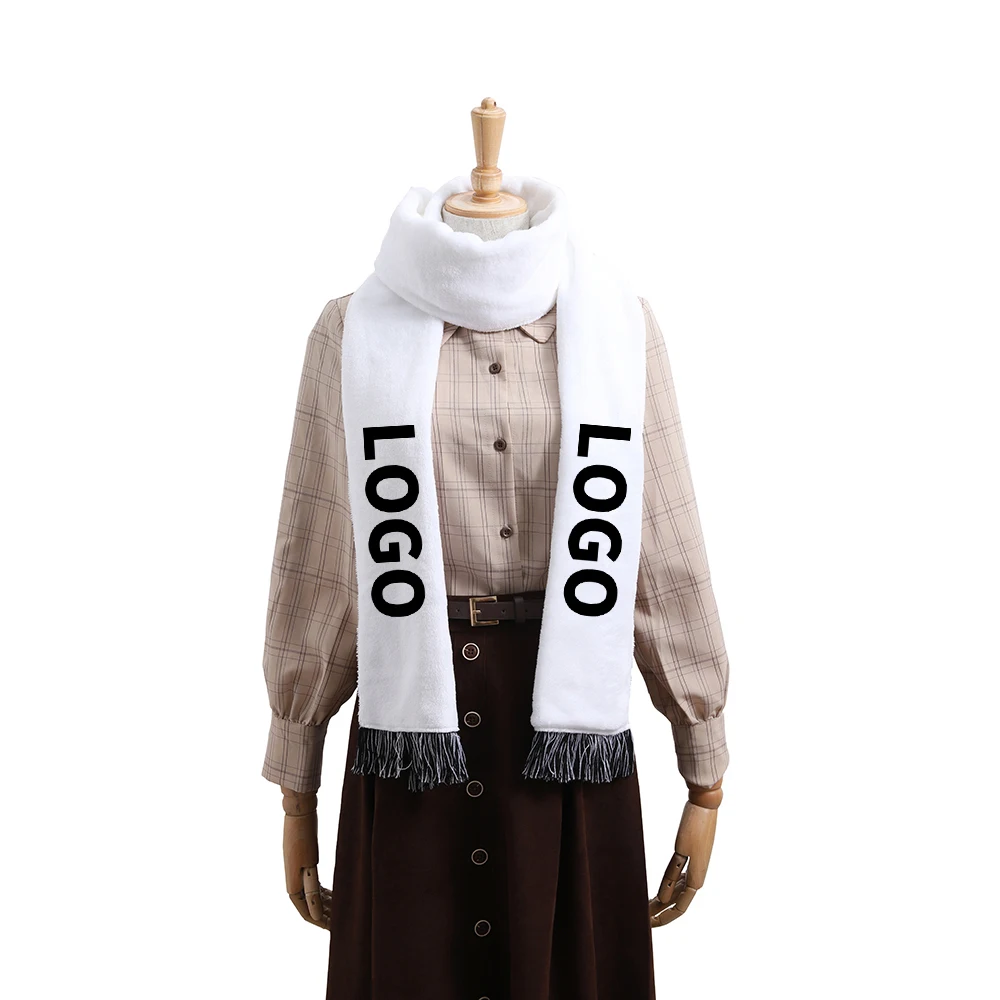 Custom logo winter ladies pure polyester voile print scarf shawls designer long polyester printed scarf for women men