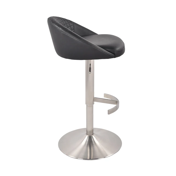 Stainless steel brushes Gas Lift 260mm Luxury bar stool chair