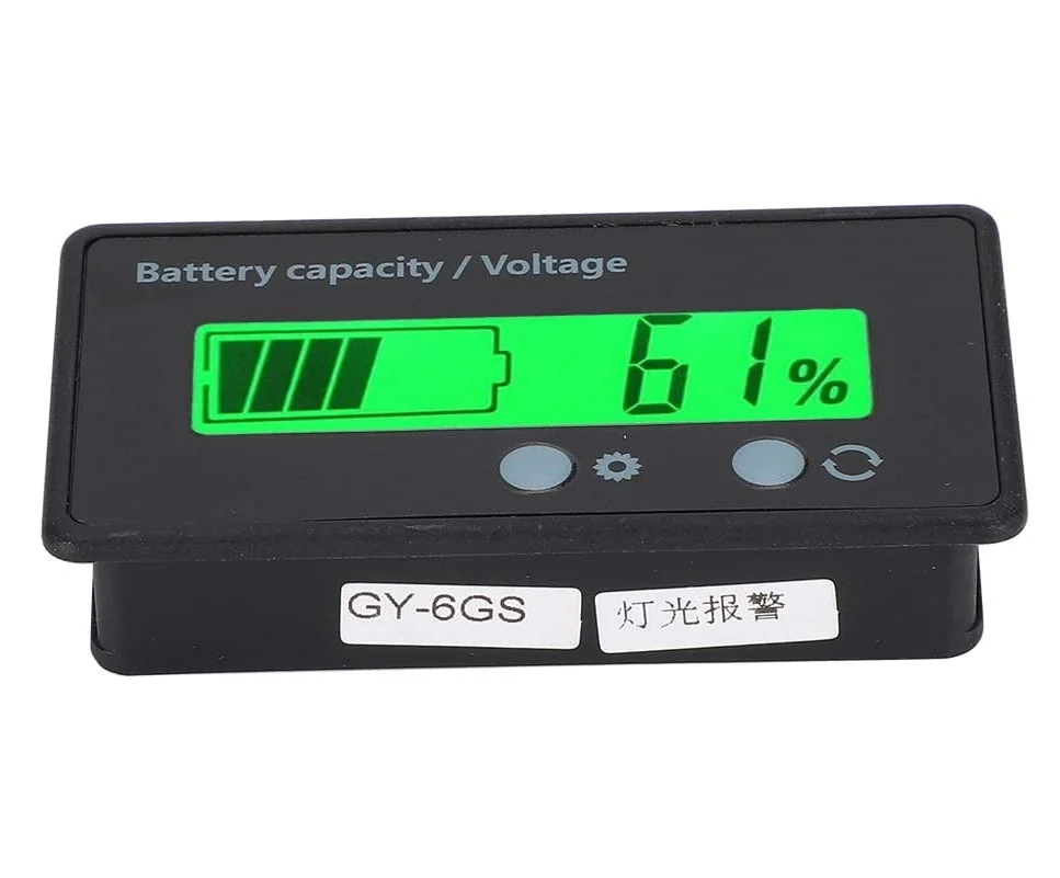 LCD Display Green Backlight Waterproof Monitor Gauge Digital Voltmeter Testers For Lithium Battery Lead-Acid Batteries