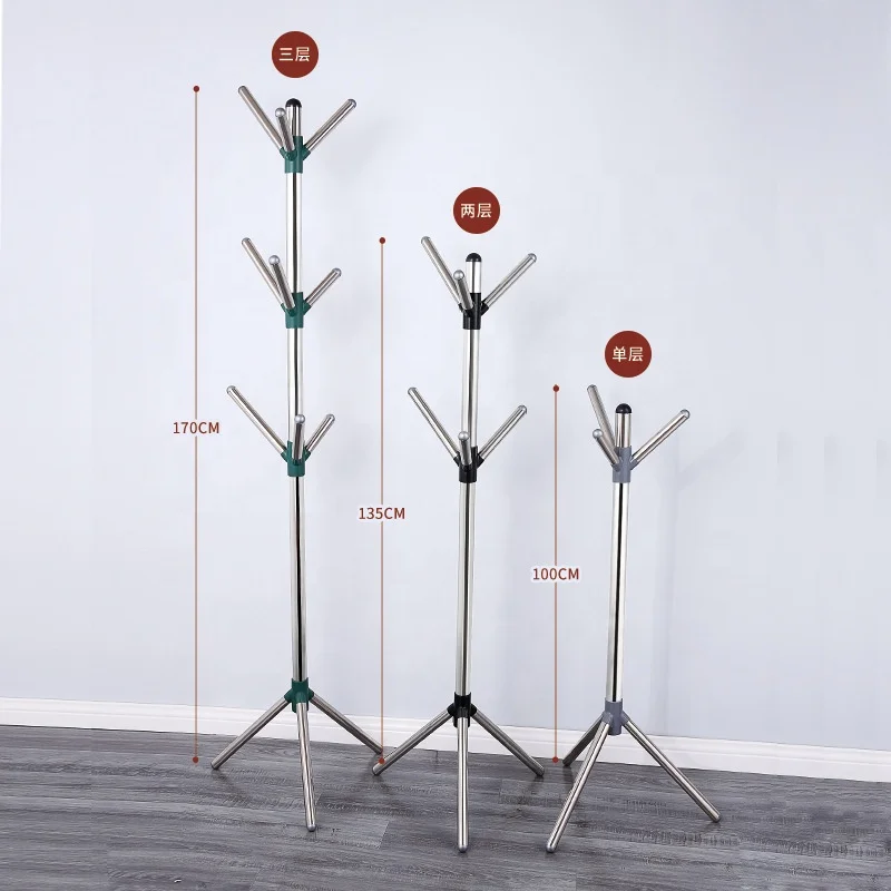 European Style Floor Metal Free Stand Cloth Rack Hanger 170 Drying Garment Hat Hall Tree Storage Organizer Hangers